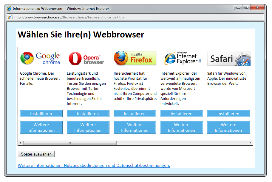 Browserwahl für Windows